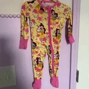 LS Disney Belle Baby Footie Pajama - Pink and Yellow